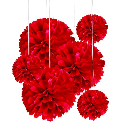 Michaels, Red Paper Pom Poms By Celebrate It™ – Category: Ceiling Decorations